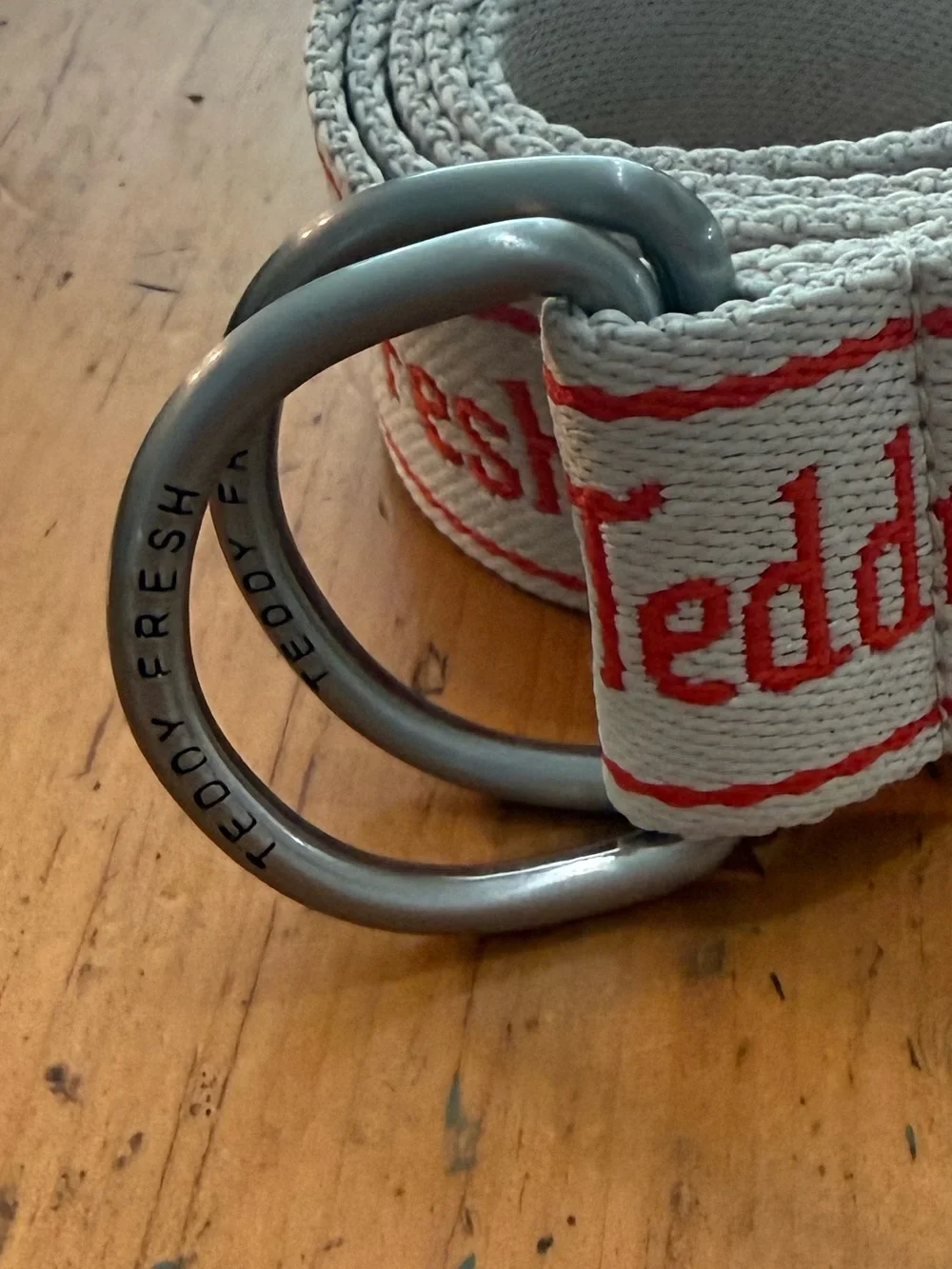 Care Bears TeddyFresh Logo Woven Strap in Cream and Red Rare